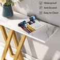 thumbnail image 6 of Moderen Faux Marble Console Table Hallway Table for Entryway, Gold & White, 6 of 7