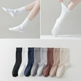 thumbnail image 2 of 6 pairs Women Bamboo Socks Soft Thin Women's Crew Socks Seamless Toe Viscose Bamboo Dress Calf Socks, 2 of 6