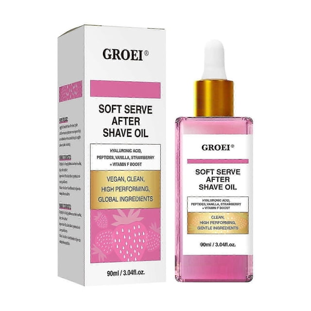 unique Strawberry Vanilla After Shave Oil for Smooth Skin, 90ml Soft Serve After Shave Oil, Post-Shave Treatment Oil, Prevent Ingrown Hairs