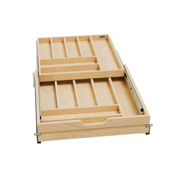 Rev-A-Shelf 21 Inch Tiered Cutlery Drawer Organizer with Soft-Close Slides