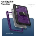 thumbnail image 2 of ELEHOLD Rugged Case For iPad Pro 11 Inch 2024,360 Rotating Stand Hand Strap Shoulder Strap Pencil Holder Full-Body Heavy Duty Shockproof Protective Case,Purple, 2 of 12