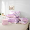 thumbnail image 6 of Feelyou Dreamy Castle Purple Twin Bedding Sets 7-Piece, Magic Princess Fairy Bedding Comforter Set, Teens Kids Girls Women Reversible Sheet Sets, Microfiber Bedroom Decor, 6 of 8