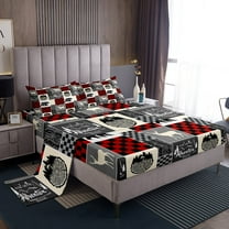 Hunting Deer Sheet Set, Rustic Cabin Lodge Bed Sheets Set Wildlife Bear Sheets Twin Size, Western Country Farmhouse Wooden Board Bedding Set, 1 Pillow Case, Rustic Gifts For Mom