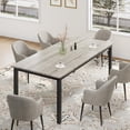 thumbnail image 1 of Qinaqin 71-Inch Industrial Madera cm de Profundidadining Mesa con Metálico Legs para 6 8 People Moderno Farmhouse Style Kitchen o Living Sala, 1 of 7