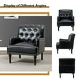 thumbnail image 5 of 14 Karat Home Faux Leather Tufted Armchair & Accent Chair Set of 2 with Wooden Turned Legs, Black, 5 of 6