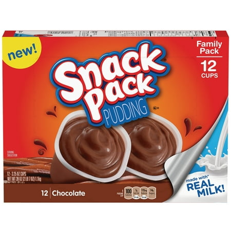 (2 Pack) Snack Pack Chocolate Pudding Cups Family Pack, 12 (The Best Chocolate Pudding)