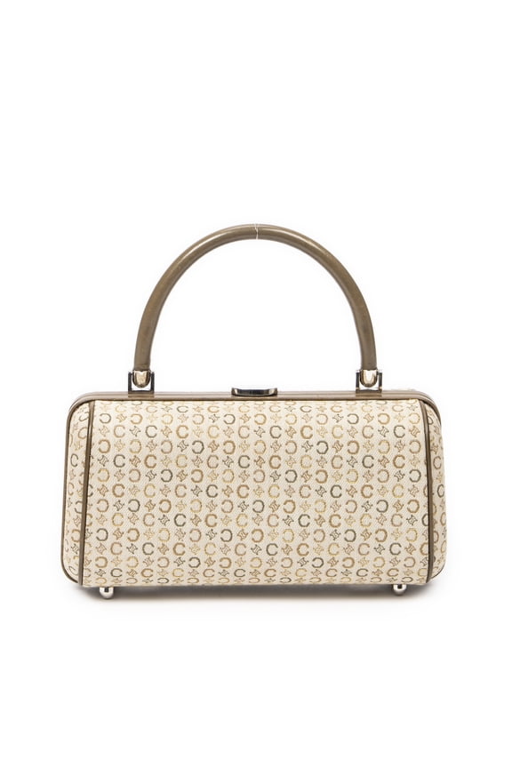 Pre-Owned Celine Beige/Brown Frame Top Handle Handbag C Macadam Canvas