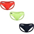 thumbnail image 2 of JOCKMAIL 3PCS/Pack Mens Thongs Underwear JockStrap Mens Bikini Underwear G-string Jockstraps for Men Ice Silk Jockstrap, 2 of 9