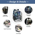 thumbnail image 5 of PVC Transparent Backpacks Clear Backpack for Travel and Outings Blue-purple Snowflakes, 5 of 7