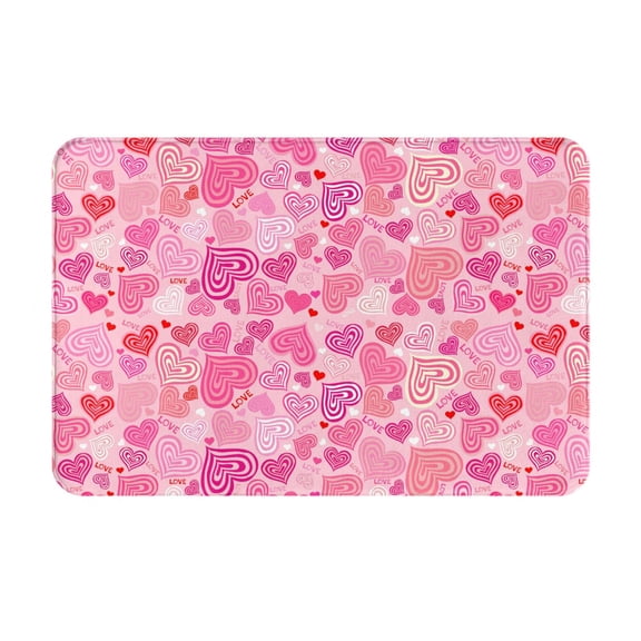 Logiee Love Print Welcome Mats for Entryway,Door Mat for Front Door,Entry Mat,Doormat for Garden, Garage, Patio, Home, Porch Decor