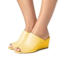 thumbnail image 4 of YDN Women Comfortable Peep Toe Slipper Pumps Slip On Wedge High Heels Backless Sandals Office Causal Slide Shoes Size 14 Yellow, 4 of 4