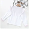 thumbnail image 3 of Hienoo Little Girls Long Sleeve T Shirt Bunny Print Crewneck Casual T-Shirt Undershirt, 3 of 3