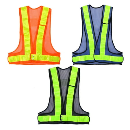 

1pc Fishnet Safety Reflective Vest High Visibility Security Mesh Waistcoat for Cycling Outdoor Construction (Blue)