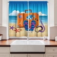 thumbnail image 2 of Ambesonne Flip Flop Kitchen Curtains, 3D Travel Suitcase, 55"x39", Multicolor, 2 of 3