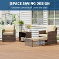 thumbnail image 5 of 5-Piece High Back Patio Conversation Set with 2 Ottomans and Table, All-Weather PE Rattan Lounge Chairs with Soft Cushions, Ideal for Balcony, Porch, Garden, Pool, Backyard, and Poolside Relaxation, 5 of 8