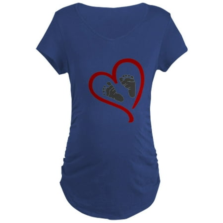 

CafePress - Baby Heart Feet Red - Maternity Dark T-Shirt