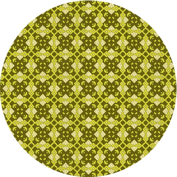 Ahgly Company Indoor Round Patterned Oak Brown Area Rugs, 8' Round