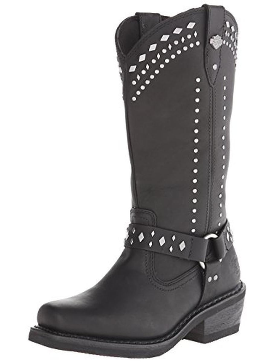 Harley-Davidson Womens Summer Leather Studded Cowboy, Western Boots ...