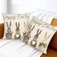 thumbnail image 6 of Spring Easter Pillow Covers 20x20 Set of 2, Easter Bunny Throw Pillow Covers Easter Decorations Spring Cushion Case Linen for Couch Sofa Home Indoor Outdoor Decor, 6 of 6