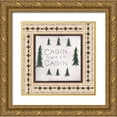 thumbnail image 1 of Shamp, Cindy 15x15 Gold Ornate Wood Framed with Double Matting Museum Art Print Titled - Tribal Cabin, 1 of 4