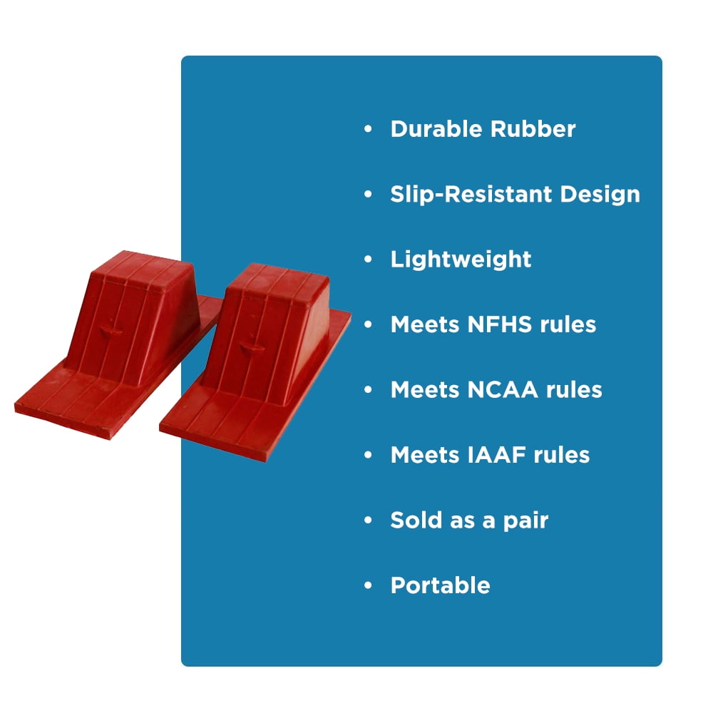 AMBER Durable Rubber Starting Blocks - Premium Track & Field Indoor Starting Block Set (1 Pair) for Enhanced Performance