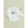 thumbnail image 3 of Bagilaanoe Newborn Baby Boy Girl Oversized Romper Sweatshirt Long Sleeve Bodysuits Letter Print Pullover 3M 6M 12M 18M Infant Casual Tee Tops, 3 of 8
