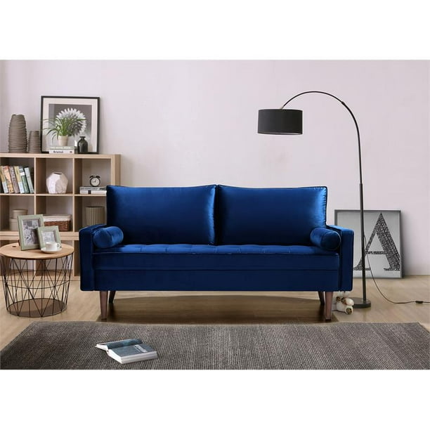 Kingway Furniture Velvet Genoa Living Room Sofa In Blue Com Kingway Furniture Velvet Genoa Living, Genoa Faux Leather Sofa Bed