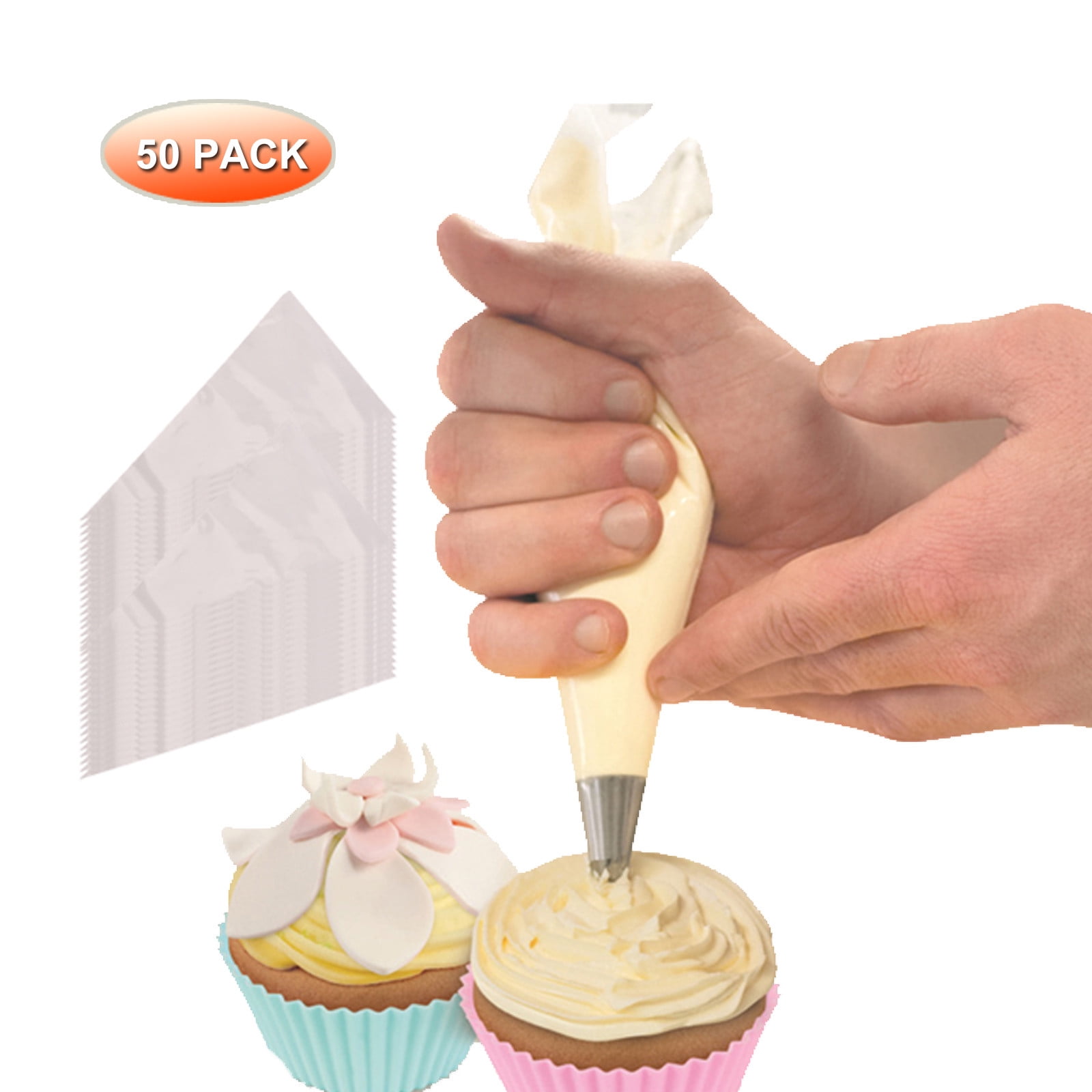 100Pcs/Set Disposable Extra thick Pastry Bag Icing Piping Cake Cupcake Decorate 