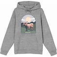 thumbnail image 4 of Western Howdy Cow Adult Heather Gray Long Sleeve Hoodie-Large, 4 of 6
