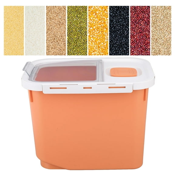 22lb Dry Food Storage Containers Transparent Rice Storage Container Airtight Dampproof Large Capacity Flip Top Rice Flour Storage Box