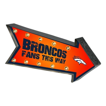 Denver Broncos Parking Sign - Forever Collectibles Arrow Light Up Marquee Sign, Denver Broncos