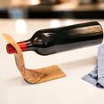 thumbnail image 4 of Balancing Olive Wood Wine Bottle Holder, Decorative Housewarming, Wedding Gift, 4 of 10