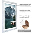thumbnail image 5 of 16x24 Picture Frame Set of 2 with Plexiglass, Distressed White Poster Frame Display Picture 12x18 with Mat or 16 x 24 Without Mat, Wood Photo Frame for Wall Mounting, 5 of 7