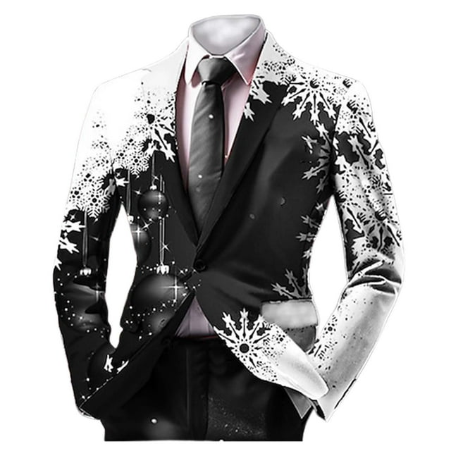Boho for Mens Breasted Slim Fit Blazers for Men Two Button Retro Ethnic Men Suit Slim Fit Style Suits Open Front Mens Pinstripe Suit Business Casual Jacket