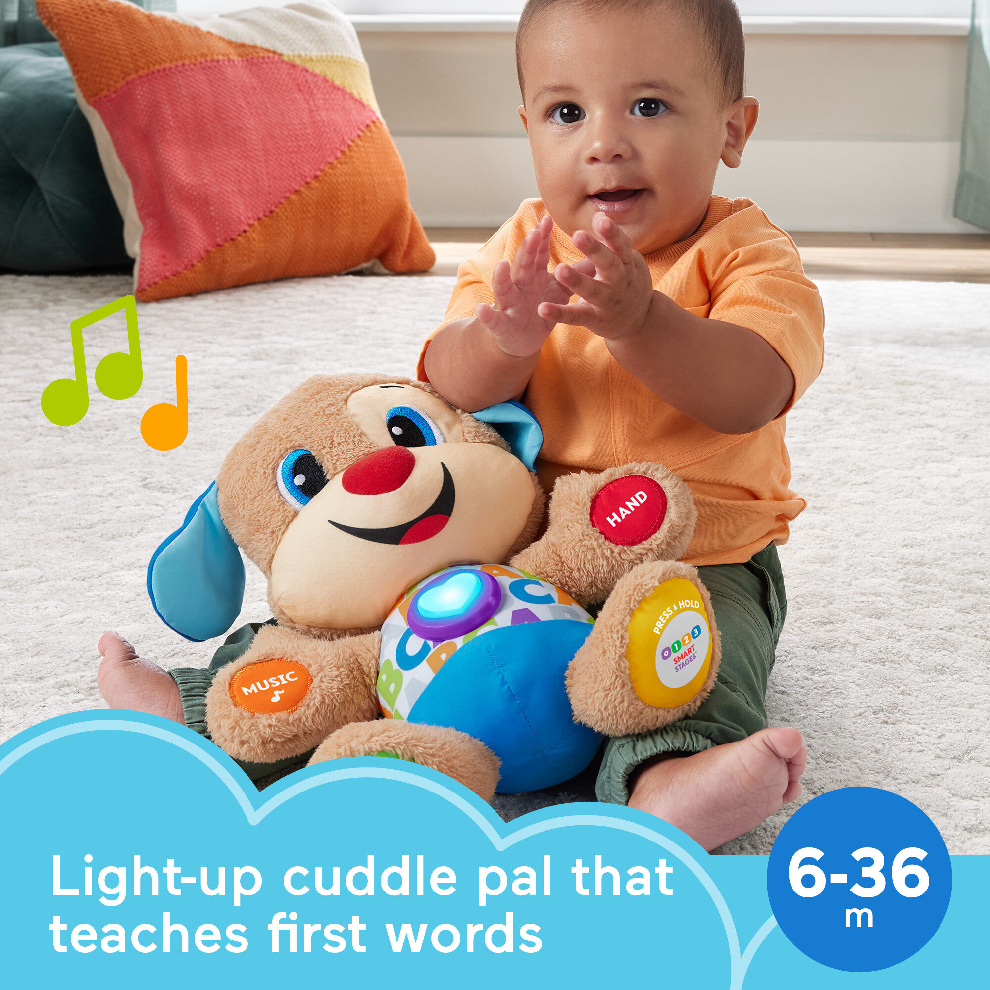 Fisher-Price Laugh & Learn Smart Stages Puppy Plush Learning Toy for Baby, Infants and Toddlers - image 3 of 8