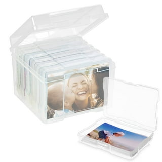  novelinks Transparent 4 x 6 Photo Cases and Clear Craft  Keeper with Handle - 16 Inner Cases Plastic Storage Container Box  (Multi-colored) : Electronics