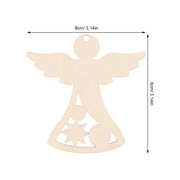 HAMPPLIES 30Pcs Angel Shape Wood Cutouts Unfinished Craft Supplies for Ornaments Khaki 3.1x3.1in Wooden Pieces