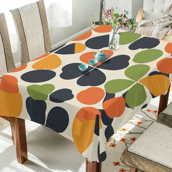 Yayeee Tablecloths 54" x 54" Rectangle Wrinkle Resistant Party Table Cover, Black Clover Pattern
