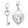 Shop LC Women Gifts Platinum over Sterling Silver Lock Key Charm 4.06 g