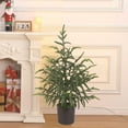 thumbnail image 4 of BESTSKY 24 Inch small artificial christmas tree Green Table Top Tree Mini Potted Topiary with Downswept Branches Holiday table christmas tree, 4 of 7