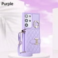 thumbnail image 2 of for Samsung Galaxy S23 Ultra Detachable Shoulder Strap Wallet Case, with Card Slots & 360-degree Rotation Stand Ring Flip Premium PU Leather Protective Cover Lanyard for Women Girls, Purple, 2 of 11