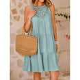 thumbnail image 4 of jinghuiyue Women’s Summer Hollow Out Halter Dresses Sleeveless Casual A-Line Tiered Swing Mini Dress Beach Vacation Sundress XL, 4 of 6