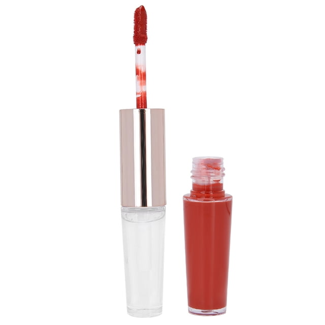 Lip Gloss Waterproof Lip Gloss Lasting Color Fixing Raincoat Lip Gloss Waterproof Moisturizing Lip Glaze 4.6g+4.6g196# Cinnabar Orange ANGGREK Otros