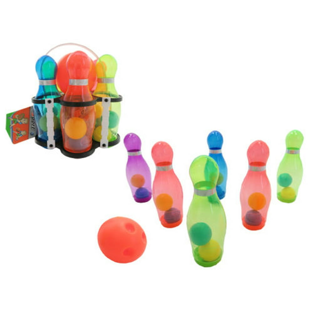 Children's Kid's 7 Pcs Toy Mini Bowling Playset w/ 6 Pins, Bowling Ball