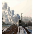 thumbnail image 3 of Steam Engine Duvet Cover Set, Train on Rails Winter Snow Landscape Steel Industrial Theme Rural Town Print, Decorative 3 Piece Bedding Set with 2 Pillow Shams, Queen Size, Pale Grey, by Ambesonne, 3 of 3