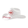 thumbnail image 3 of Homeyce USA American Flag Cowboy Hat for Men Women Cowgirl Hat for Costume Party,White, 3 of 5