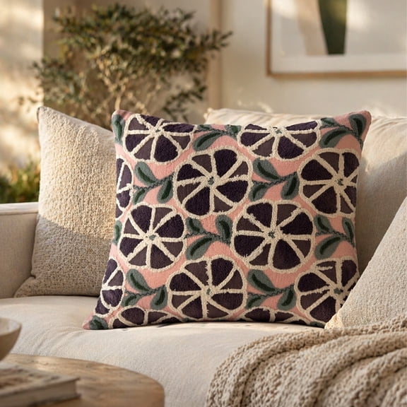 Plum Cadence Hand Crafted Decorative Pillow Cover