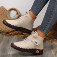 thumbnail image 6 of Dakaela Women's Leather Ankle Boots with Arch Support Comfortable Hand-Stitched Soft Sole Slip On Chukka Booties High Top Sneakers with Hook and Loop Size 6-9, 6 of 8
