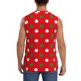 thumbnail image 4 of Fotbe White and Green Polka Dot Men's Camiseta sin Mangas Estampada para Hombres, Playera Casual para Gimnasio, Entrenamiento, Playa-XX-Large, 4 of 7