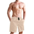 thumbnail image 4 of Peach Solid Color Background Large Size Men's Lightweight Beach Shorts with Mesh Lining, Quick Dry, 4 of 8